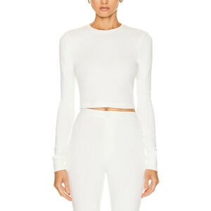 Wardrobe Nyc White Cotton Hb Long Sleeve Tee Size S